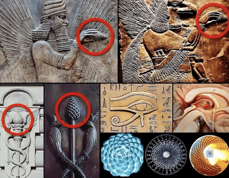 Diagram showing how Shifting Vibrations activates the pineal gland and raises vibrational frequency